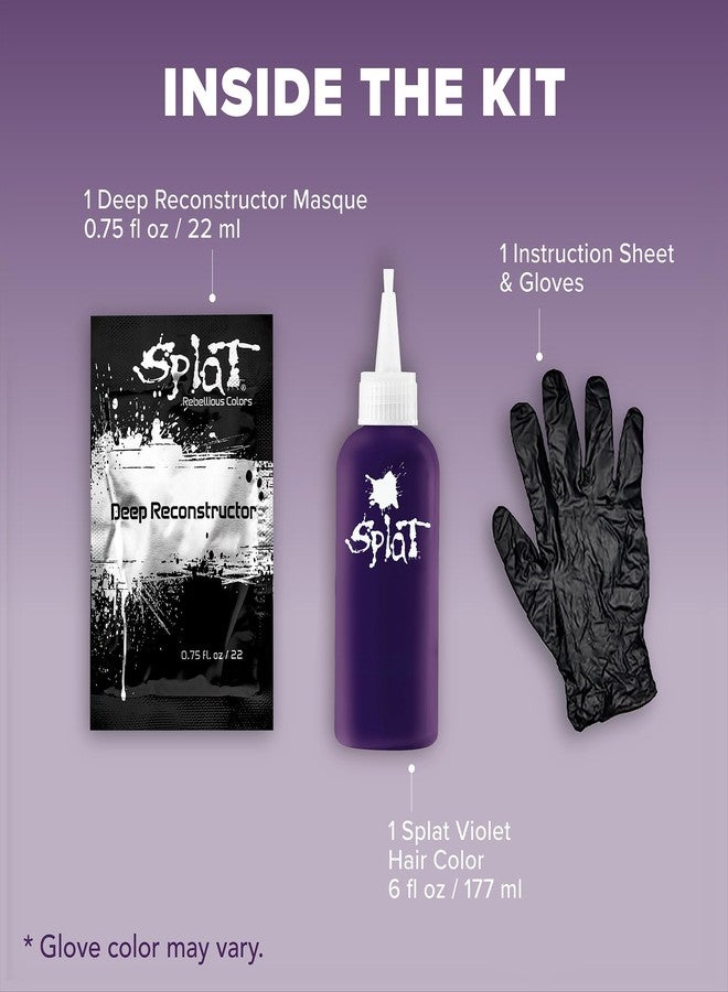 Splat Hair Splat Rebellious Colors 30 Wash No Bleach Needed Hair Color Kit, Midnight Violet, 6 Oz - Image 5